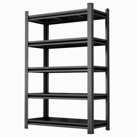 5 Tier Storage Shelves, 2200LBS Adjustable Metal Shelving Unit, Black, Needs Assembly