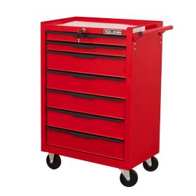 Tool Cabinet Tool Cart 24.2inch With Drawers And Wheels, Metal Rolling Tool Box Locked Drawers Storage Organizer Cabinet With Several Colour Avai (Option: Several Drawer and Red)