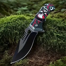 Portable Folding Knife For Camping, Hunting, Fishing, Hiking. With Broken Glass Function, Pocket Clip. A Gift For My Father. (Option: Style2)