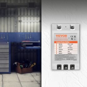 3 Phase Converter- 7.5HP 23A 220V Single Phase To 3 Phase Converter, Digital Phase Shifter For Residential & Light Commercial Use, 220V Input/Out (Option: Grey)