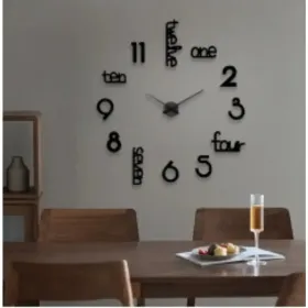 Huge Frameless Big Wall Clock, Modern Home Decoration, SuitGiant Frameless Wall Clock, Modern Home Decoration, Suitable For Living Room, Kitchen, (Option: 40inchblack)
