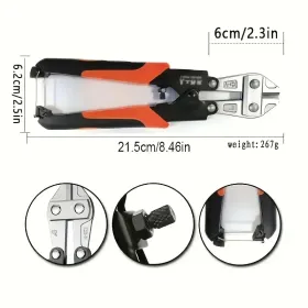 T8 Alloy Steel Wire Cutters, Steel Bar Cutters, Steel Bar Chain Cutter, Labor Saving Manual Adjustable Heavy Duty Wire Cutters, Eagle Nose Scisso (Option: 8inchred)