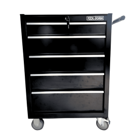 Tool Cabinet Tool Cart 24.2inch With Drawers And Wheels, Metal Rolling Tool Box Locked Drawers Storage Organizer Cabinet With Several Colour Avai (Option: Five Drawer and Black)