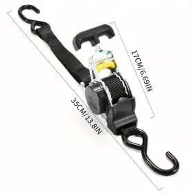 1pc Retractable Ratchet Strap, Self Retractable Tie Down Strap, 10ft Tensile Strength, 1500lbs Tensile Strength, Strong Black Heavy Duty Automati (Option: WhiteTshapedhandle)