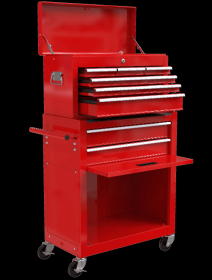 High Capacity Rolling Tool Box With Wheels And Drawers, 8 Drawer Tool Storage Cabinet (Option: Red)
