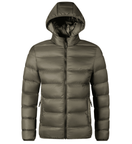 Mens Lightweight Packable Puffer Jacket Hooded Insulated Thermal Winter Jackets (Color: Green, size: L)