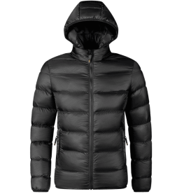 Mens Lightweight Packable Puffer Jacket Hooded Insulated Thermal Winter Jackets (Color: Black, size: XL)