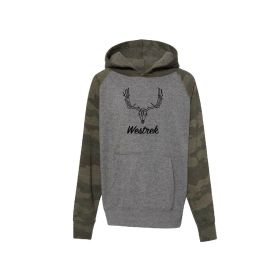 Youth Camo Sleeve Skull Hoodie (size: L-14/16)