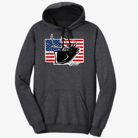 Bugling Elk Flag hoodie (size: XL)