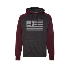 Freedom Flag Hoodie (Burgundy/Charcoal) (size: XL)